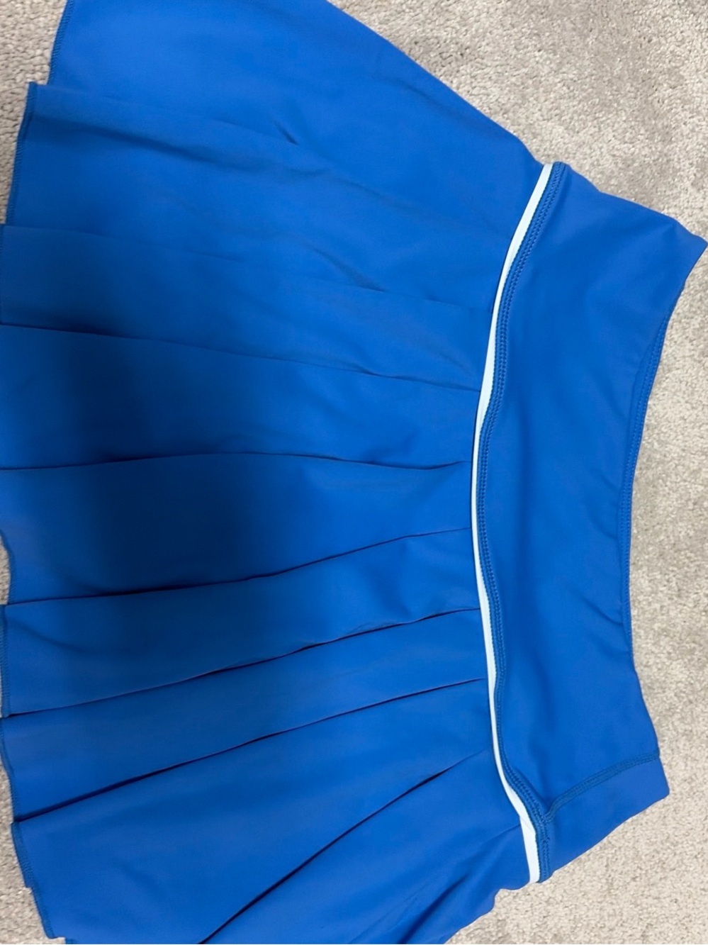 Women's Royal Blue Pleated Mini Skirt with White Trim
